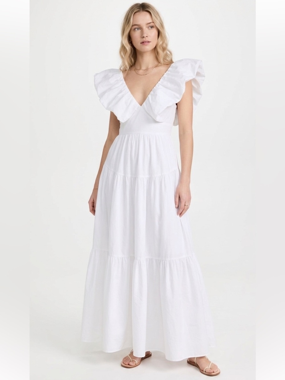 MIKA & GALA LILYWHIT white maxi dress size xsmall